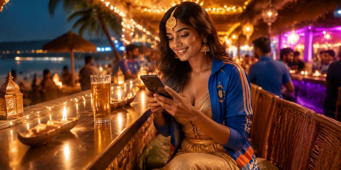Cricket betting scene at Goa during Diwali festival